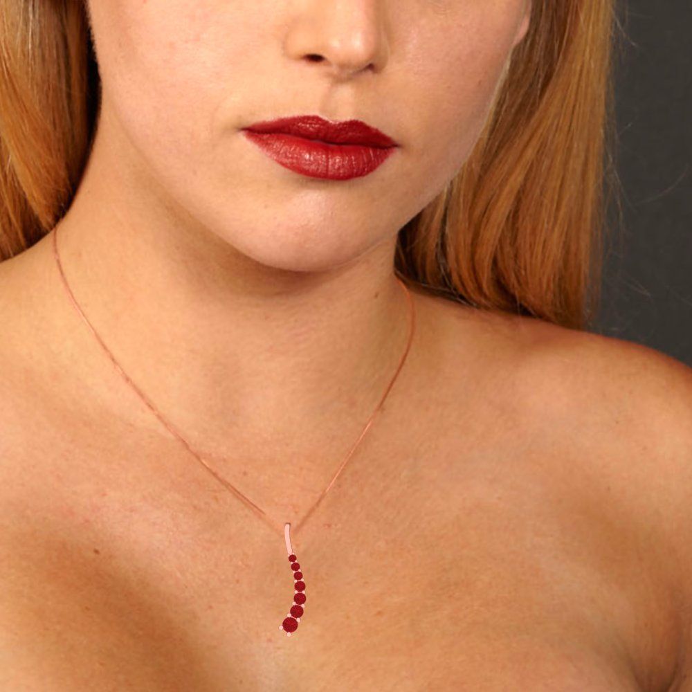 0.465 tcw Necklace Pendant - 14K White Gold Round Cut Charm Pink Tourmaline - Adjustable Length - 15in Box Chain to 18in