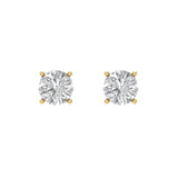 0.5 ct Brilliant Round Cut Solitaire Studs Natural Diamond Stone Clarity SI1-2 Color G-H Yellow Gold Earrings Screw back