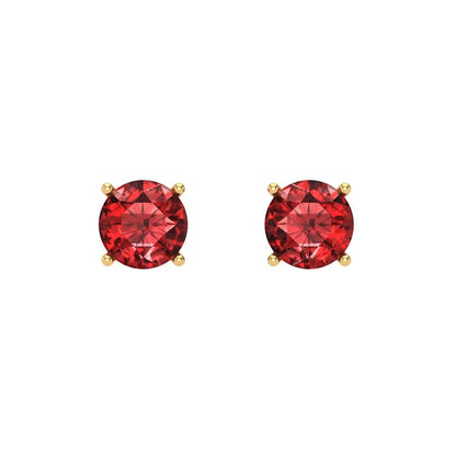 0.5 ctw Garnet Studs Earrings | 4.0mm Round Cut White Gold Screw back | January Birthstone