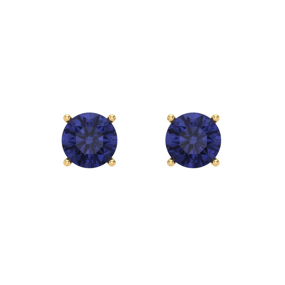 0.5 ctw Tanzanite Studs Earrings | 4.0mm Round Cut White Gold Screw back | December Birthstone
