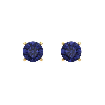 0.5 ctw Tanzanite Studs Earrings | 4.0mm Round Cut White Gold Screw back | December Birthstone