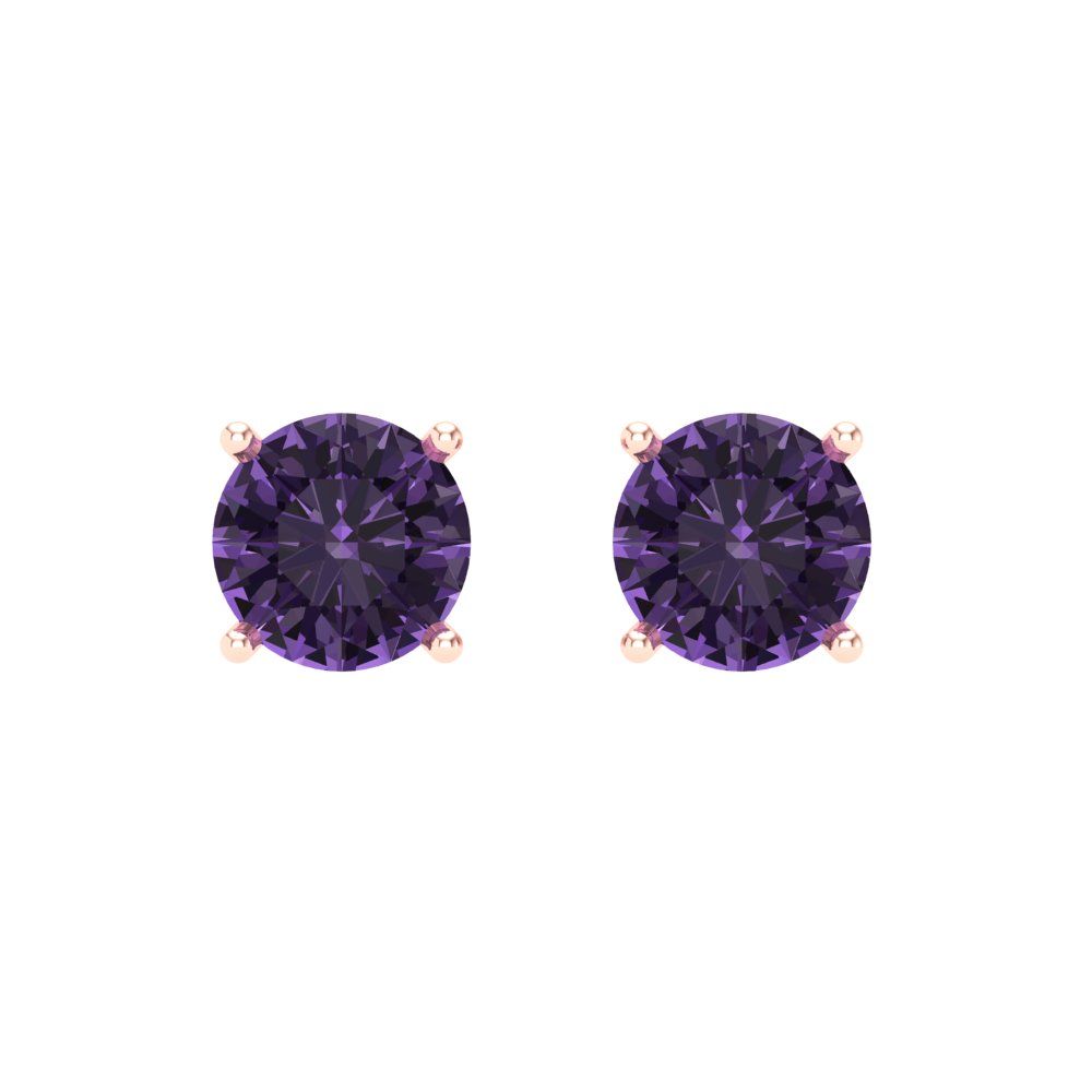2cttw Alexandrite Gold-Plated 925 Silver Screw Back Stud Earrings