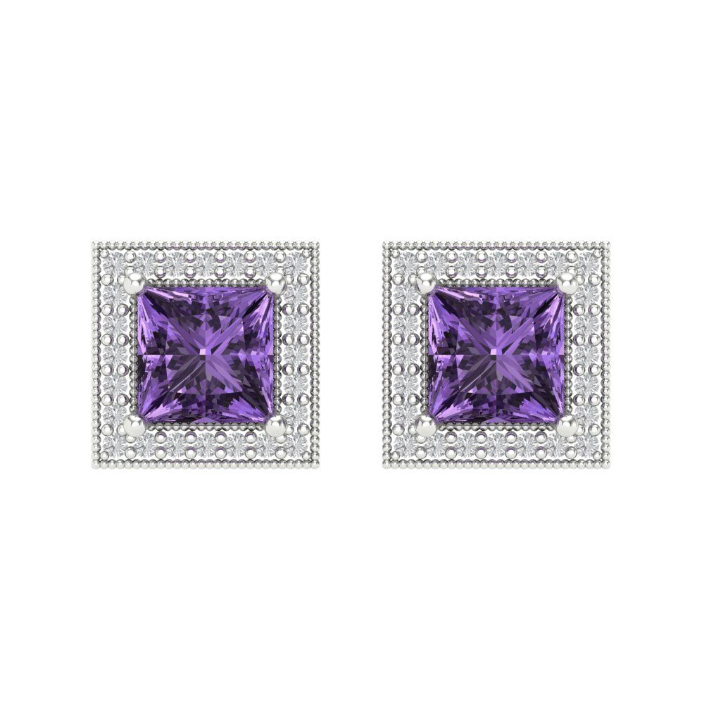 2.24cttw Alexandrite Gold-Plated 925 Silver Screw Back Stud Earrings
