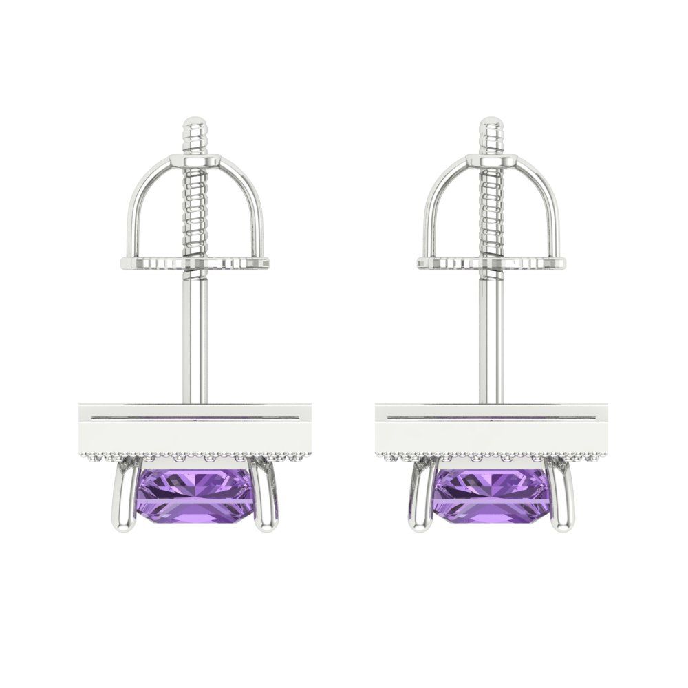 2.24cttw Alexandrite Gold-Plated 925 Silver Screw Back Stud Earrings