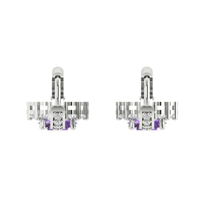 2.235cttw Alexandrite Gold-Plated 925 Silver Lever Back Drop Dangle Earrings