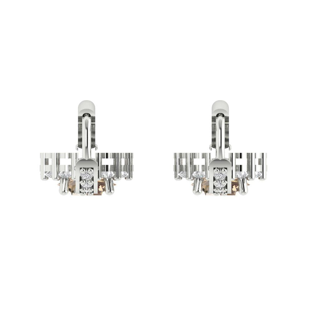 2.235 ctw Yellow Moissanite Drop Dangle Earrings | 6mm Round Cut White Gold Lever Back | April Birthstone
