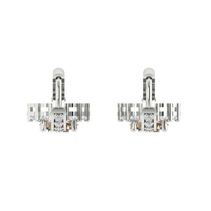2.235 ctw Yellow Moissanite Drop Dangle Earrings | 6mm Round Cut White Gold Lever Back | April Birthstone