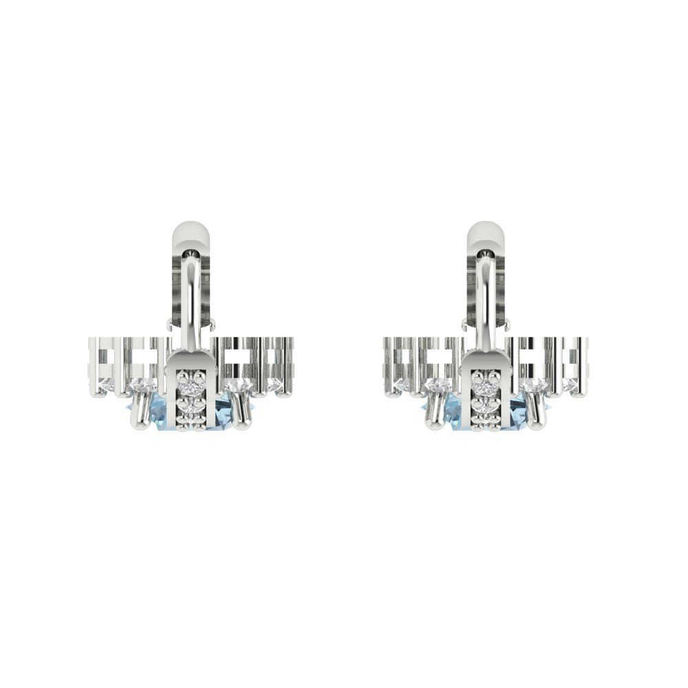2.235cttw Aquamarine Gold-Plated 925 Silver Lever Back Drop Dangle Earrings