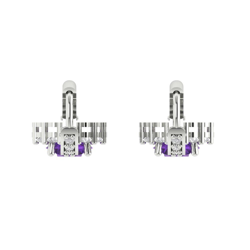 2.235cttw Amethyst Gold-Plated 925 Silver Lever Back Drop Dangle Earrings