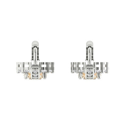 2.235 ctw Morganite Drop Dangle Earrings | 6mm Round Cut White Gold Lever Back | February Birthstone