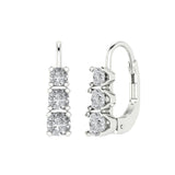 2.26 ct Brilliant Round Cut Drop Dangle Natural Diamond Stone Clarity SI1-2 Color G-H White Gold Earrings Lever Back