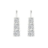 2.26 ct Brilliant Round Cut Drop Dangle Natural Diamond Stone Clarity SI1-2 Color I-J White Gold Earrings Lever Back