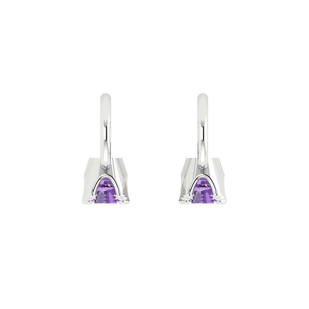 1.06 ctw Alexandrite Drop Dangle Earrings | 4mm Round Cut White Gold Lever Back | June Birthstone
