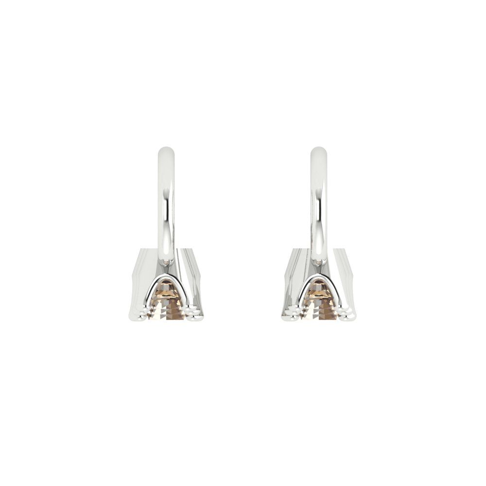 1.06 ctw Yellow Moissanite Drop Dangle Earrings | 4mm Round Cut White Gold Lever Back | April Birthstone