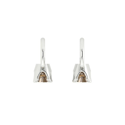 1.06 ctw Champagne Drop Dangle Earrings | 4mm Round Cut White Gold Lever Back | April Birthstone