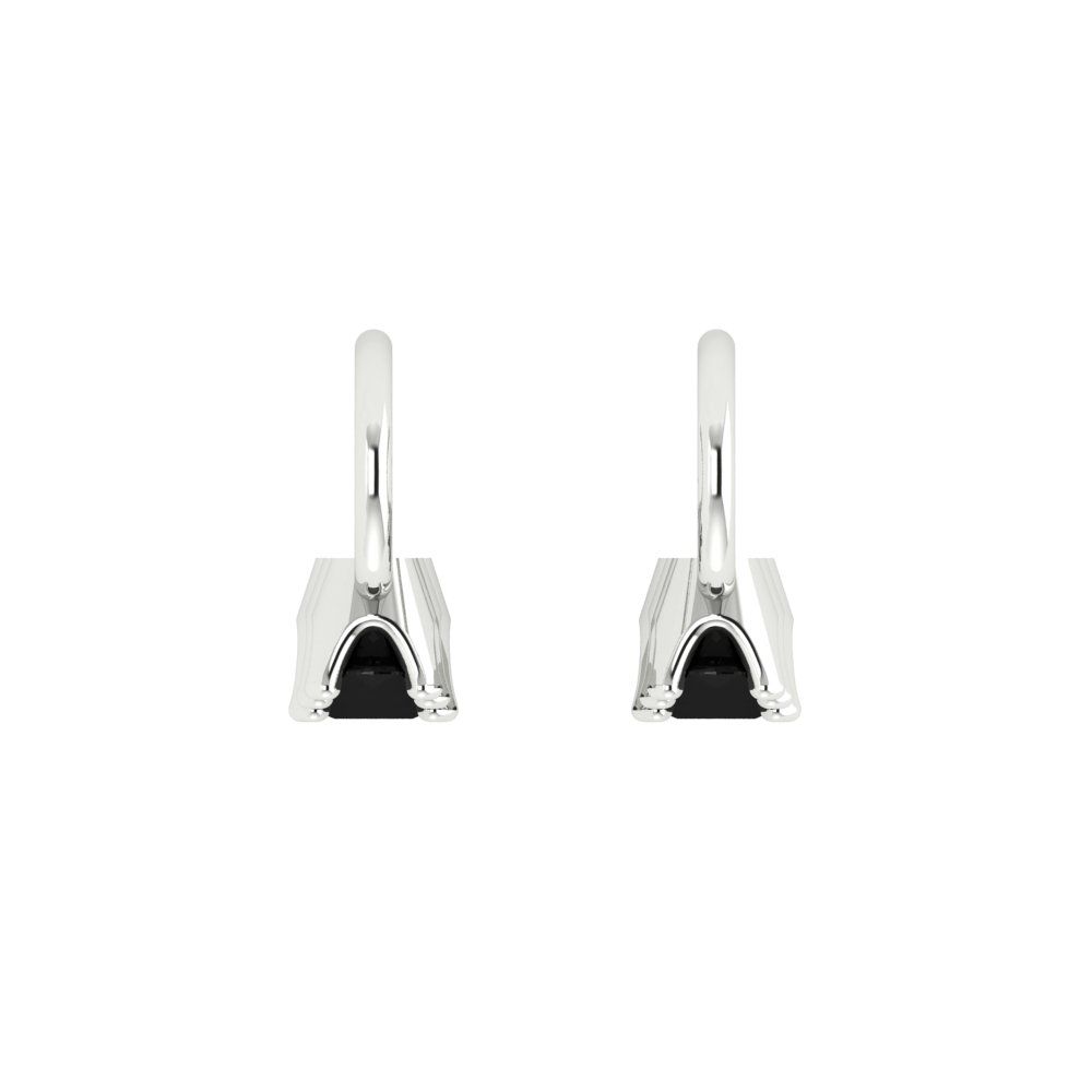 1.06 ctw Onyx Drop Dangle Earrings | 4mm Round Cut White Gold Lever Back | July Birthstone
