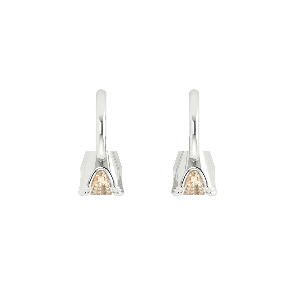 1.06 ctw Morganite Drop Dangle Earrings | 4mm Round Cut White Gold Lever Back | February Birthstone