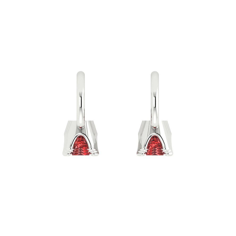 1.06 ctw Garnet Drop Dangle Earrings | 4mm Round Cut White Gold Lever Back | January Birthstone