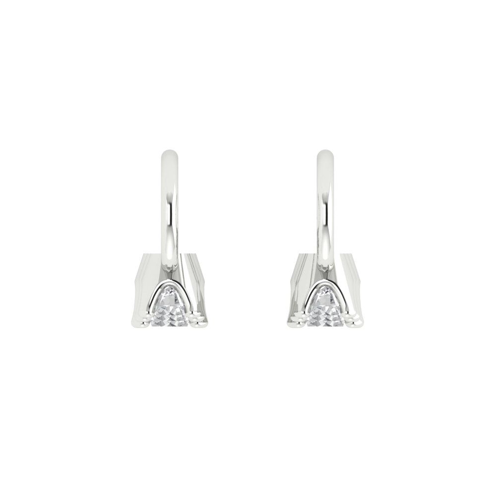 1.06 ctw Moissanite Drop Dangle Earrings | 4mm Round Cut White Gold Lever Back | April Birthstone