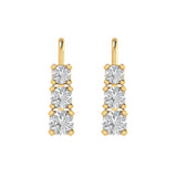 2.26 ct Brilliant Round Cut Drop Dangle Natural Diamond Stone Clarity SI1-2 Color G-H Yellow Gold Earrings Lever Back