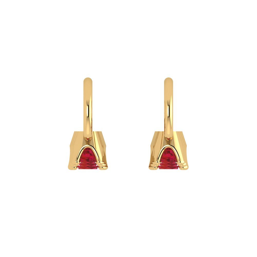 1.06 ctw Ruby Drop Dangle Earrings | 4mm Round Cut White Gold Lever Back | July Birthstone