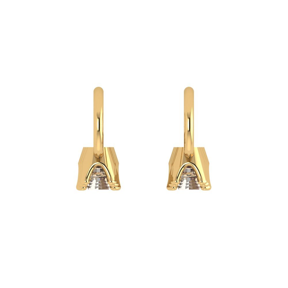 1.06 ctw Yellow Moissanite Drop Dangle Earrings | 4mm Round Cut White Gold Lever Back | April Birthstone