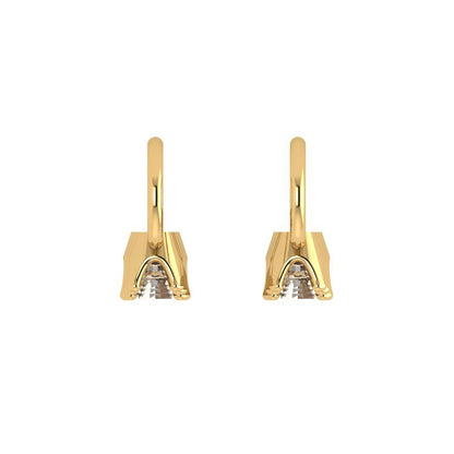 1.06 ctw Yellow Moissanite Drop Dangle Earrings | 4mm Round Cut White Gold Lever Back | April Birthstone