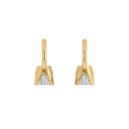 1.06 ctw Zirconia Diamond Drop Dangle Earrings | 4mm Round Cut White Gold Lever Back | April Birthstone
