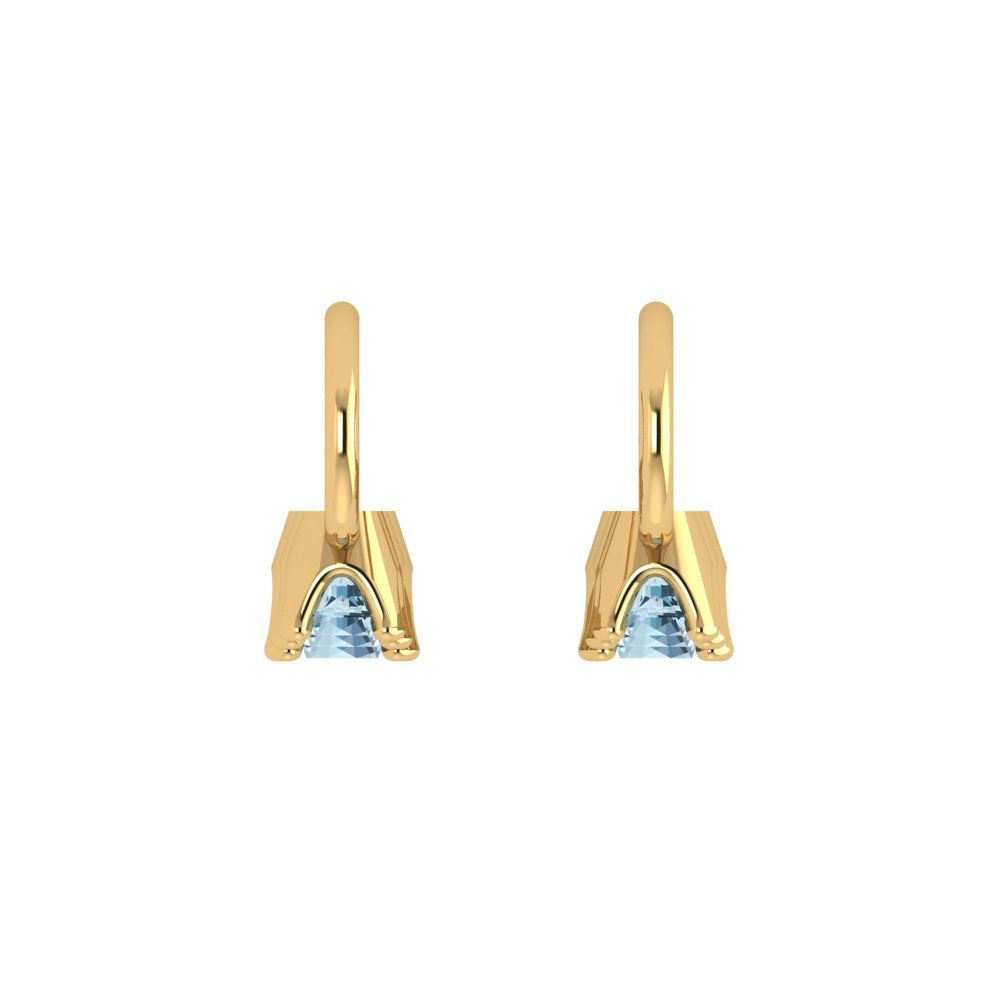 1.06cttw Aquamarine Gold-Plated 925 Silver Lever Back Drop Dangle Earrings