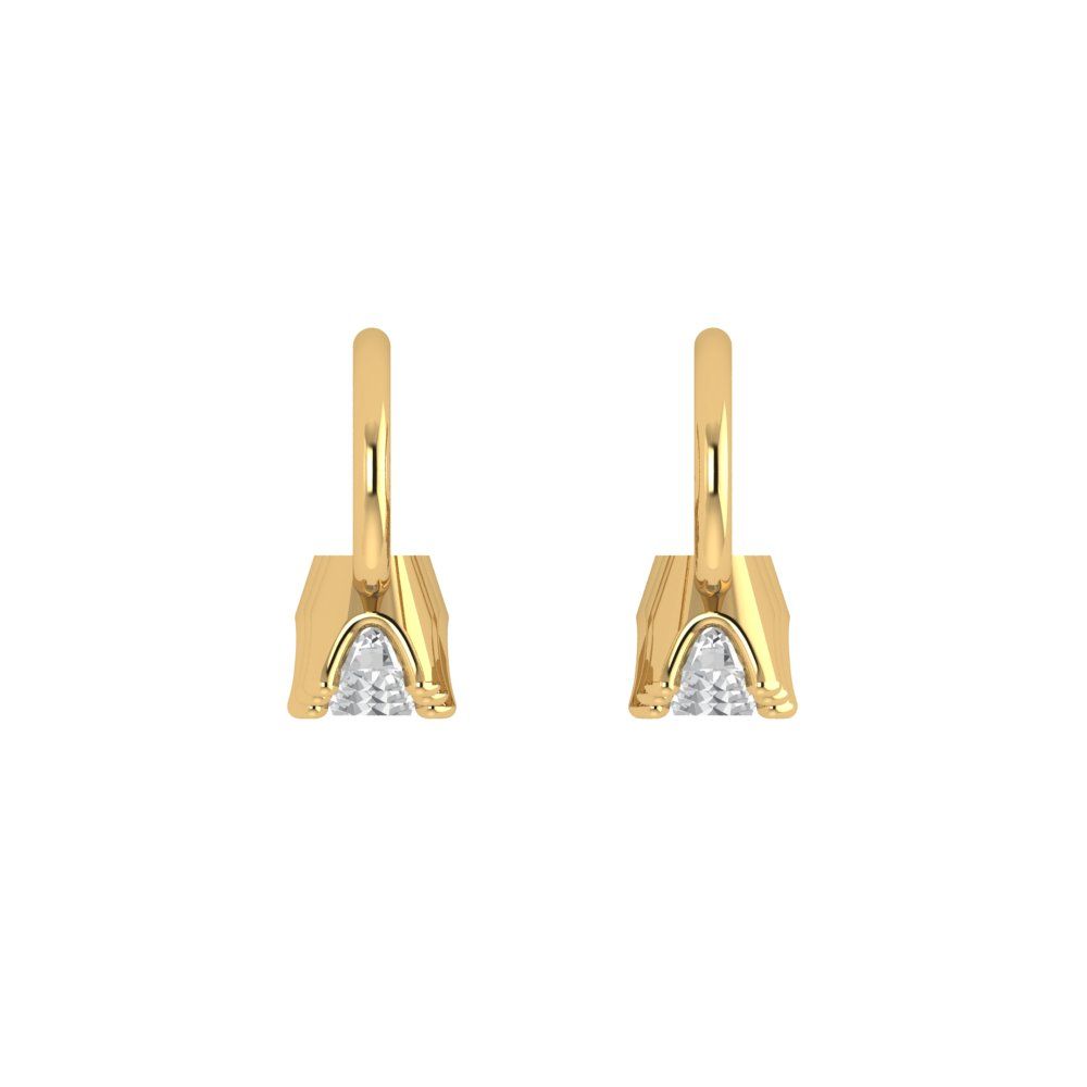 1.06 ctw White Sapphire Drop Dangle Earrings | 4mm Round Cut White Gold Lever Back | April Birthstone