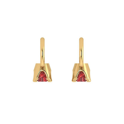 1.06 ctw Garnet Drop Dangle Earrings | 4mm Round Cut White Gold Lever Back | January Birthstone