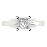 1 ct Brilliant Princess Cut Natural Diamond Stone Clarity SI1-2 Color G-H White Gold Solitaire Ring
