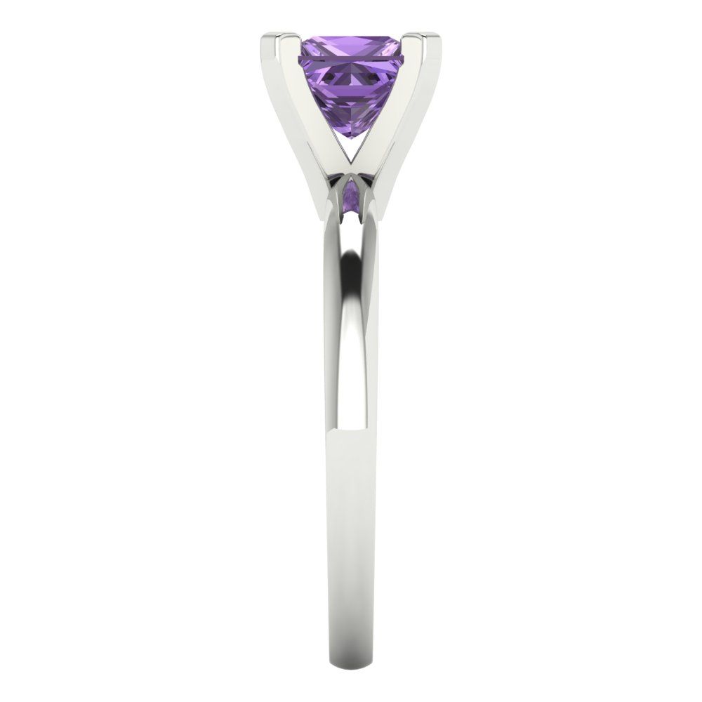 1 cttw Simulated Alexandrite Solitaire  Engagement Ring - Solid Gold (Princess Cut,5.5mm)