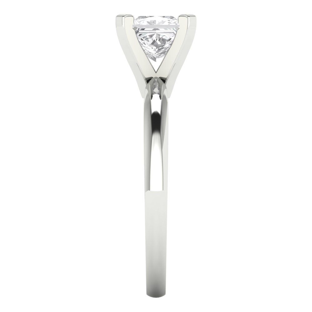 1 cttw Zirconia Simulated Diamond Solitaire  Engagement Ring - Solid Gold (VVS1, Princess Cut,5.5mm)