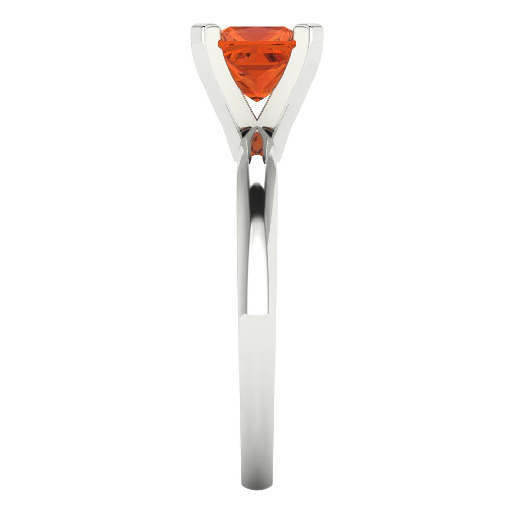 1 cttw Zirconia Simulated Red Diamond Solitaire  Engagement Ring - Solid Gold (VVS1, Princess Cut,5.5mm)