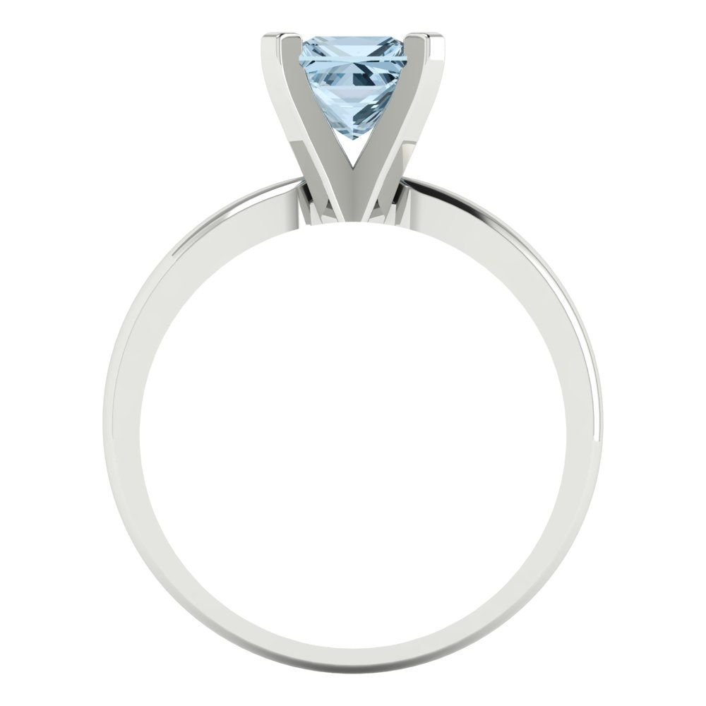 1 cttw Natural Swiss Blue Topaz Solitaire  Engagement Ring - Solid Gold (Princess Cut,5.5mm)