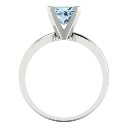 1 cttw Natural Swiss Blue Topaz Solitaire  Engagement Ring - Solid Gold (Princess Cut,5.5mm)