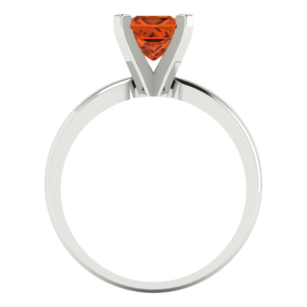 1 cttw Zirconia Simulated Red Diamond Solitaire  Engagement Ring - Solid Gold (VVS1, Princess Cut,5.5mm)