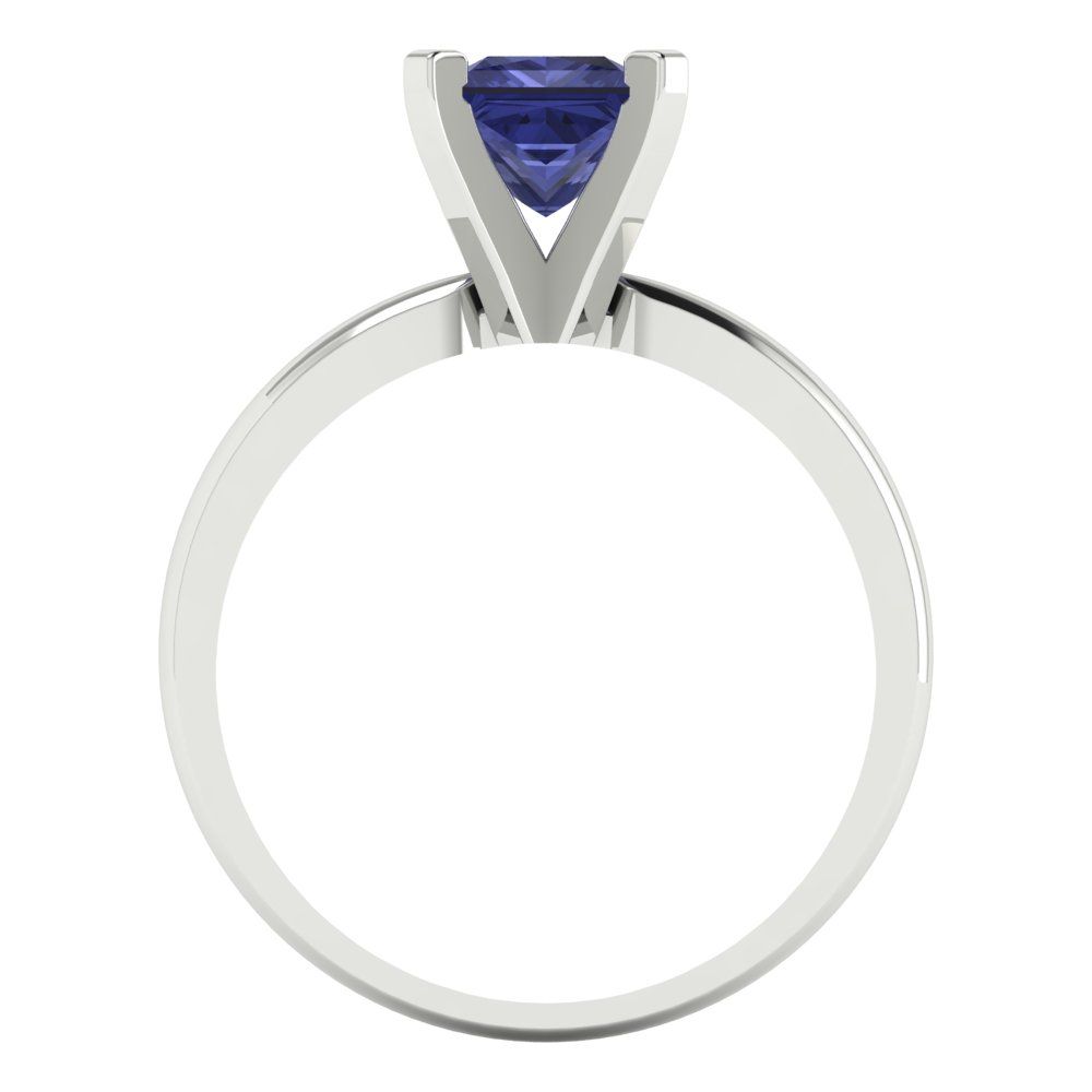 1 cttw Simulated Tanzanite Solitaire  Engagement Ring - Solid Gold (Princess Cut,5.5mm)