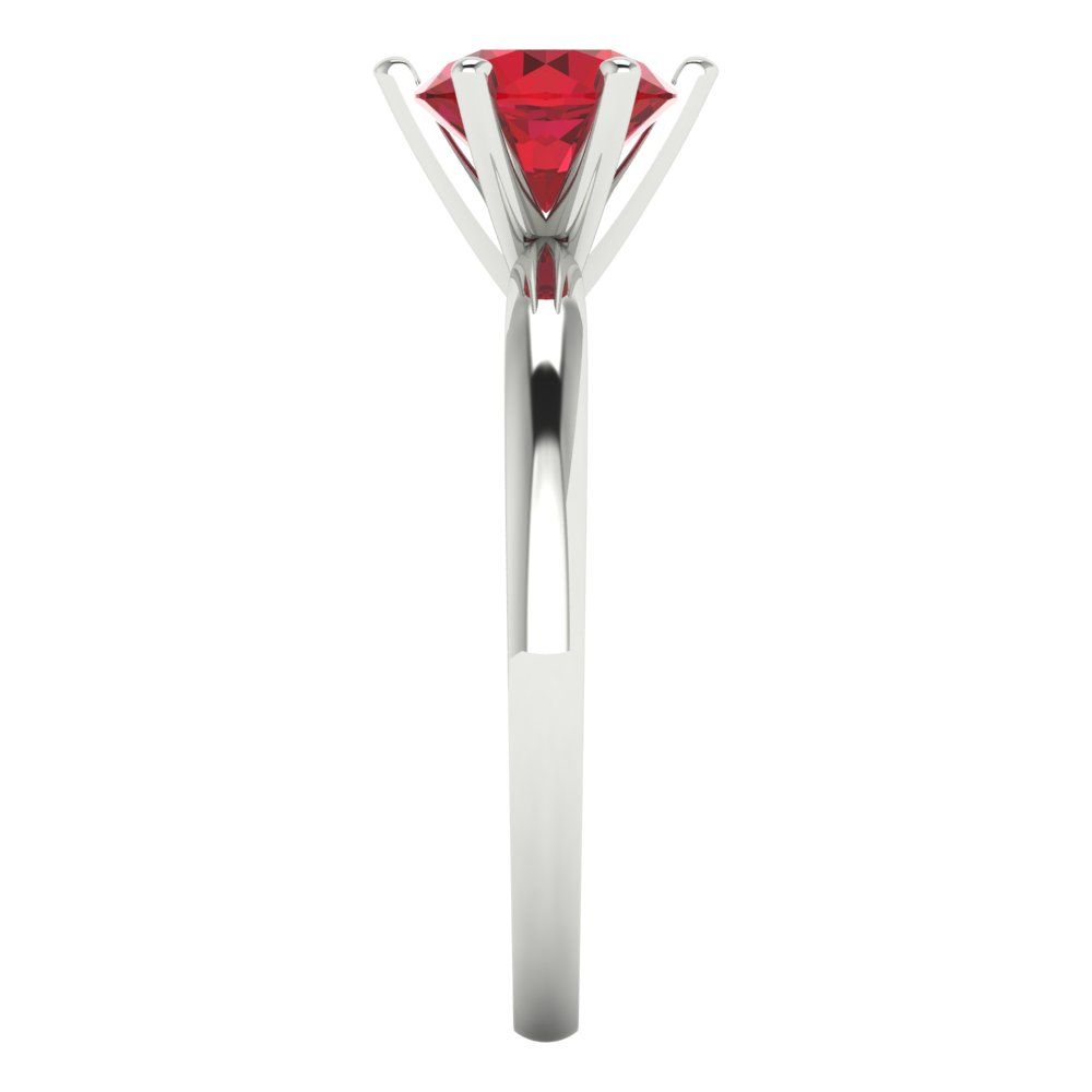 1 cttw Simulated Pink Tourmaline Solitaire  Engagement Ring - Solid Gold (Round Cut,6.5mm)