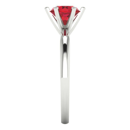 1 cttw Simulated Pink Tourmaline Solitaire  Engagement Ring - Solid Gold (Round Cut,6.5mm)