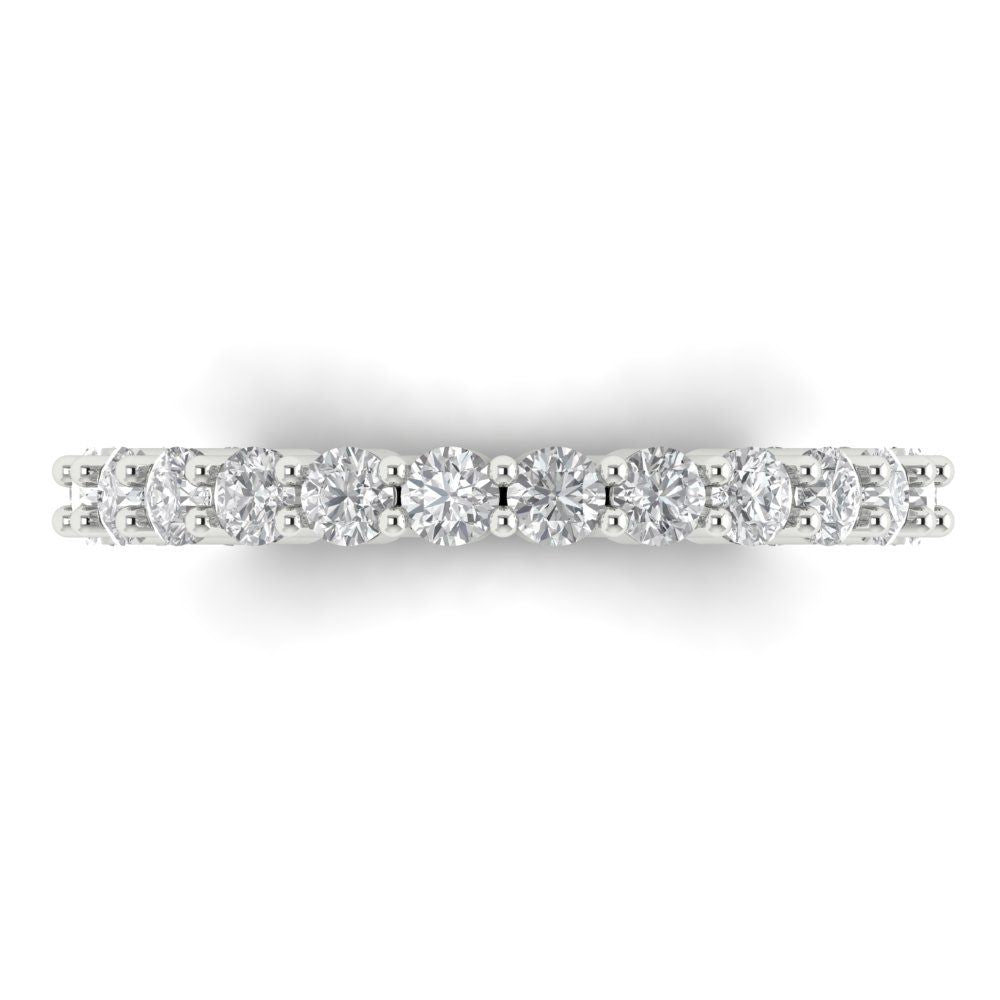 1.2 cttw Moissanite Round Cut White Gold Eternity Wedding Band
