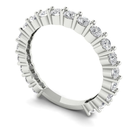 1.2 cttw Moissanite Round Cut White Gold Eternity Wedding Band