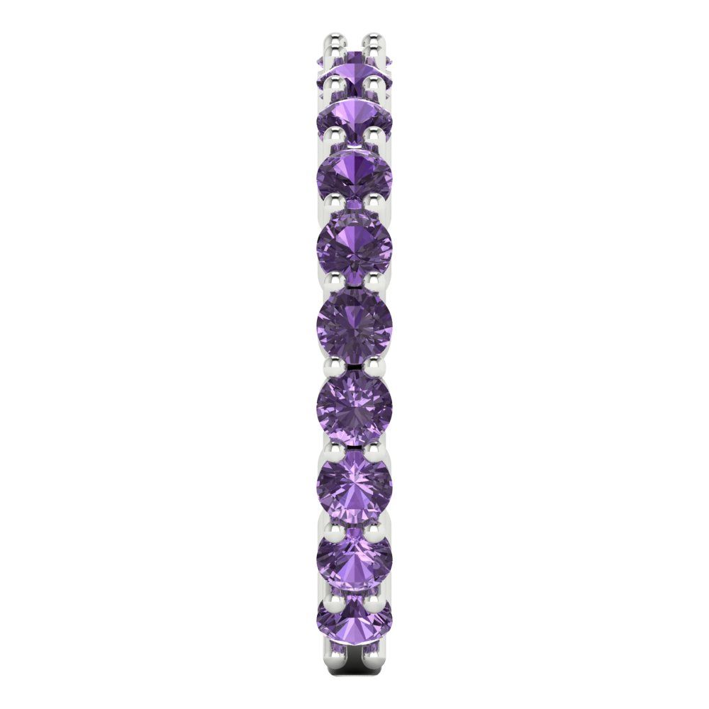 1.2 cttw Simulated Alexandrite Round Cut White Gold Eternity Wedding Band