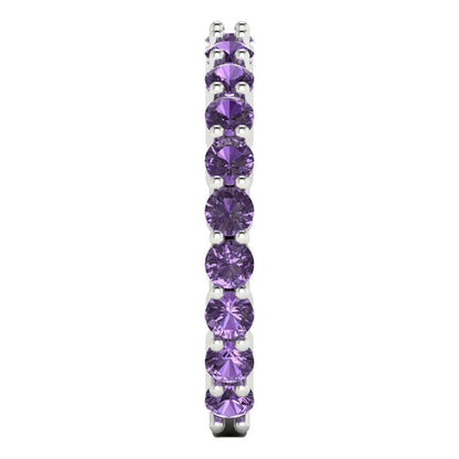 1.2 cttw Simulated Alexandrite Round Cut White Gold Eternity Wedding Band