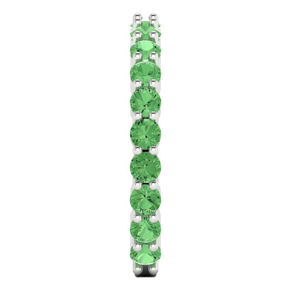 1.2 cttw Simulated Green Diamond Round Cut White Gold Eternity Wedding Band