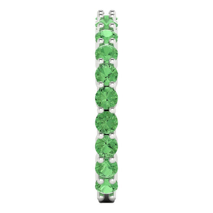 1.2 cttw Simulated Green Diamond Round Cut White Gold Eternity Wedding Band
