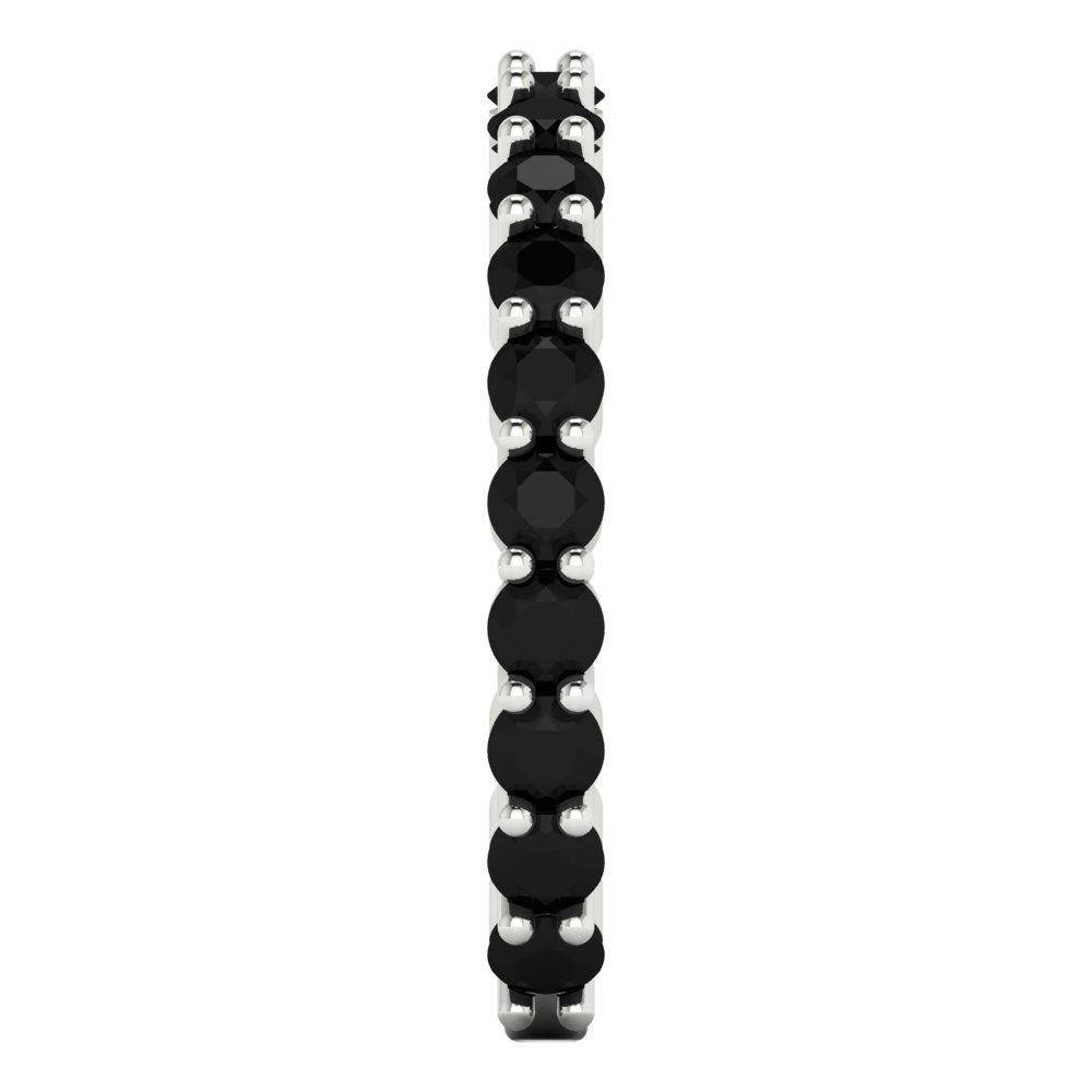 1.2 cttw Natural Onyx Round Cut White Gold Eternity Wedding Band