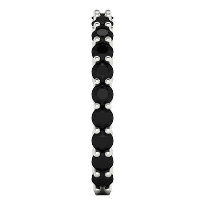 1.2 cttw Natural Onyx Round Cut White Gold Eternity Wedding Band