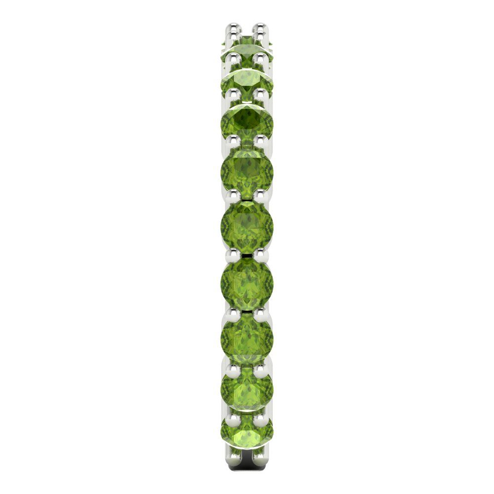 1.2 cttw Natural Peridot Round Cut White Gold Eternity Wedding Band